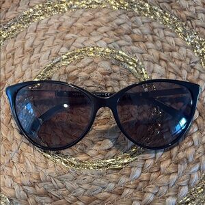 Versace Black Cat-Eye Sunglasses with Glossy Finish